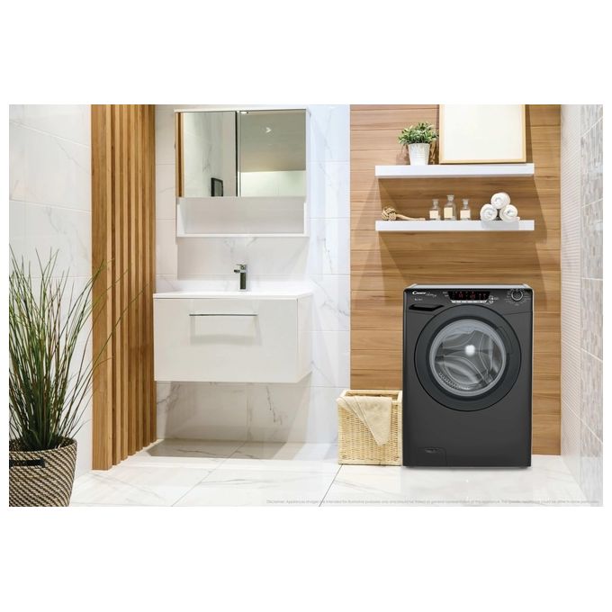 Candy HE1584TWMBB6-S Lavatrice Libera Installazione 8 kg Classe a Centrifuga 1500 giri-min Profondita' 53 cm Motore Inverter + Funzione Vapore + Wi-Fi Smart Pro Nero