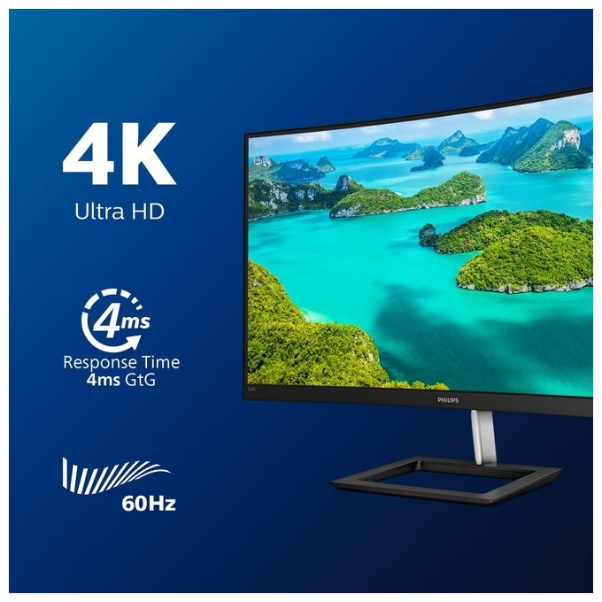 Philips Monitor 31.5'' LED VA Curvo 328E1CA - 00 3840 x 2160 4K Ultra HD Tempo di Risposta 4 ms