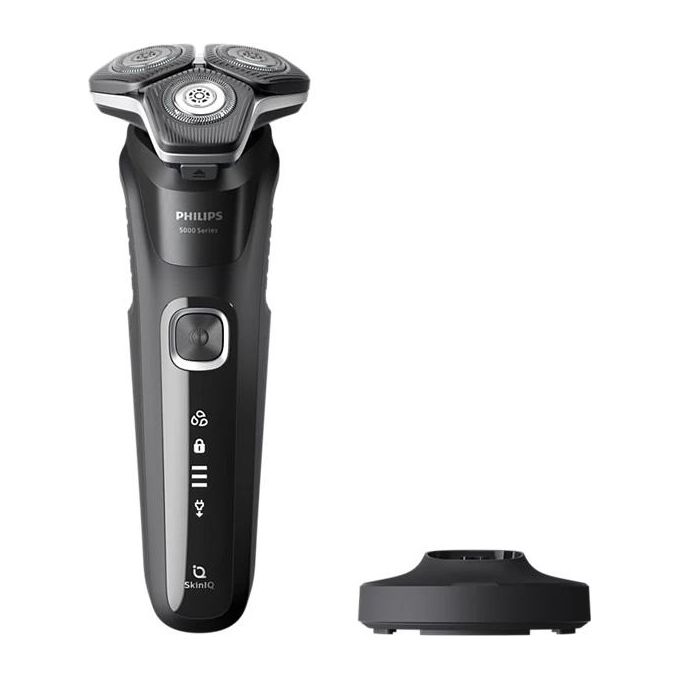 Philips S5898-25 Serie 5000 Rasoio elettrico rotante Wet and Dry 3 testine autonomia 60 min colore Nero