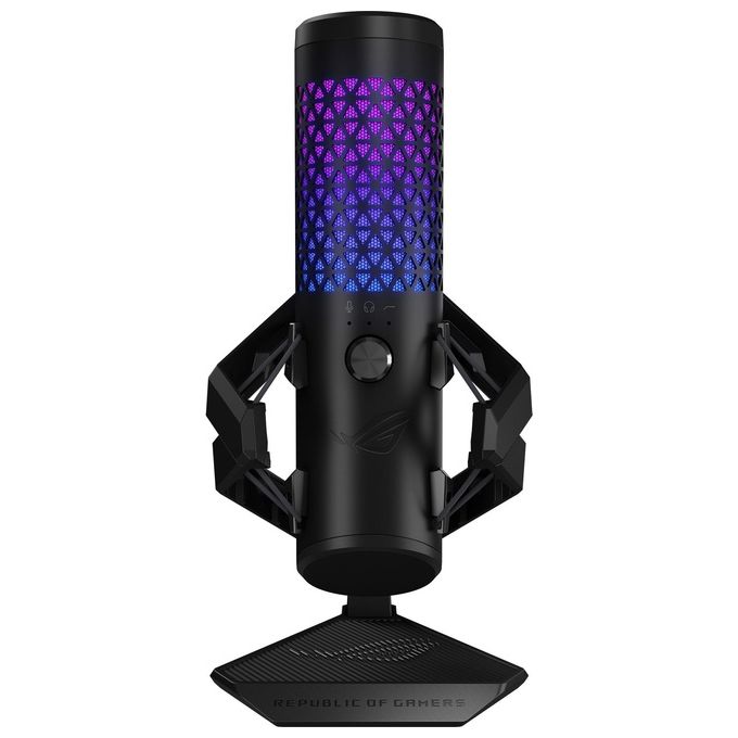 Asus 90YH03Z0-BAUA00 ROG Carnyx Microfono USB Gaming Condensatore 25mm 192kHz 24bit Cardioide Filtro Pop Aura Sync RGB colore Nero
