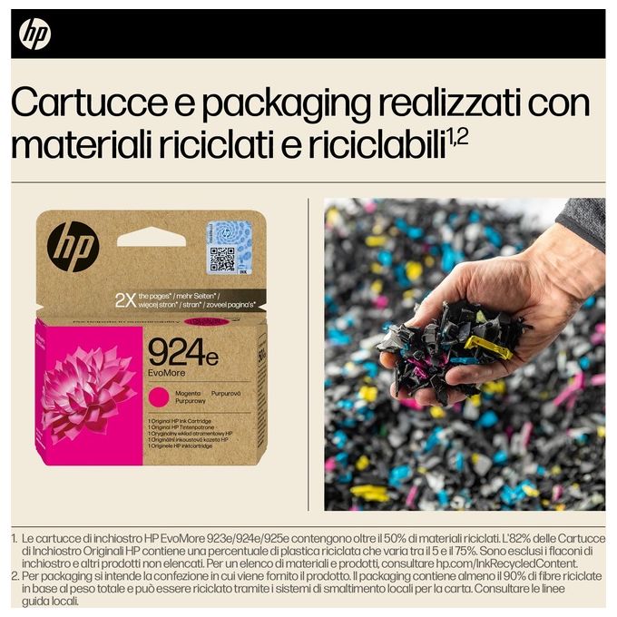 HP 4K0U8NE EvoMore Cartuccia di Inchiostro Originale 924E XL 800 pagine colore Magenta