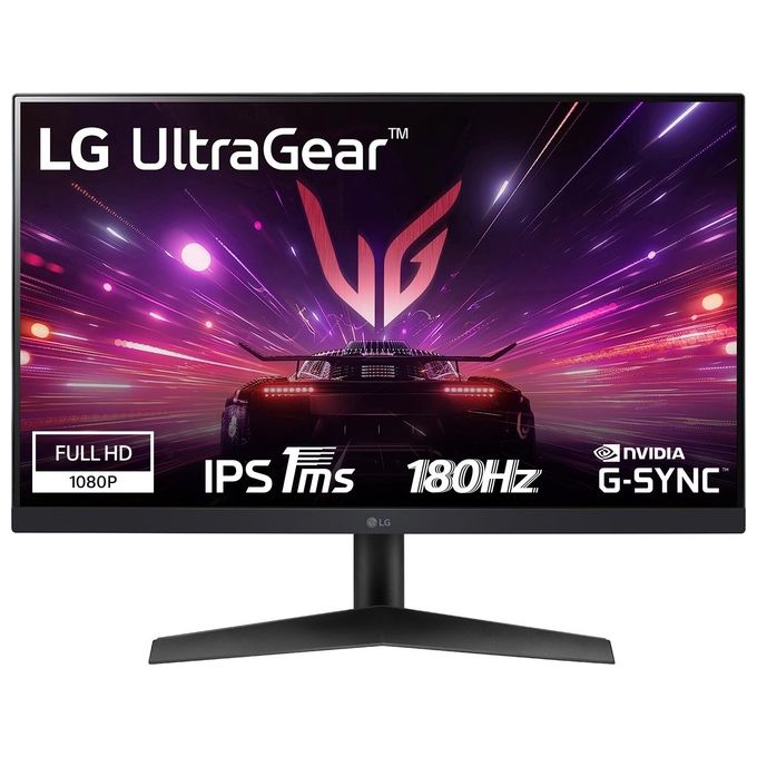 LG 24GS60F UltraGear Monitor Gaming 24'' IPS Full HD 1ms 180Hz HDR10 FreeSync Premium G-Sync Compatible colore Nero