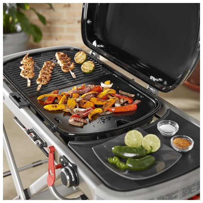 Weber 7034 Traveler Piastra di Cottura in Ghisa Smaltata Accessorio Barbecue colore Nero