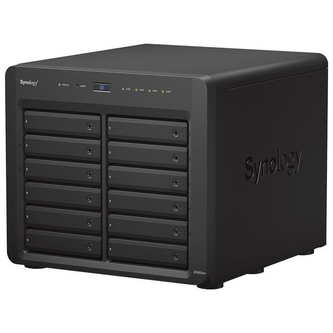 Synology DS3622XS+ NAS Tower 12 Bay Intel Xeon D-1531 6 Core 16 GB DDR4 200 TB Max RAID 0 1 5 6 10 colore Nero
