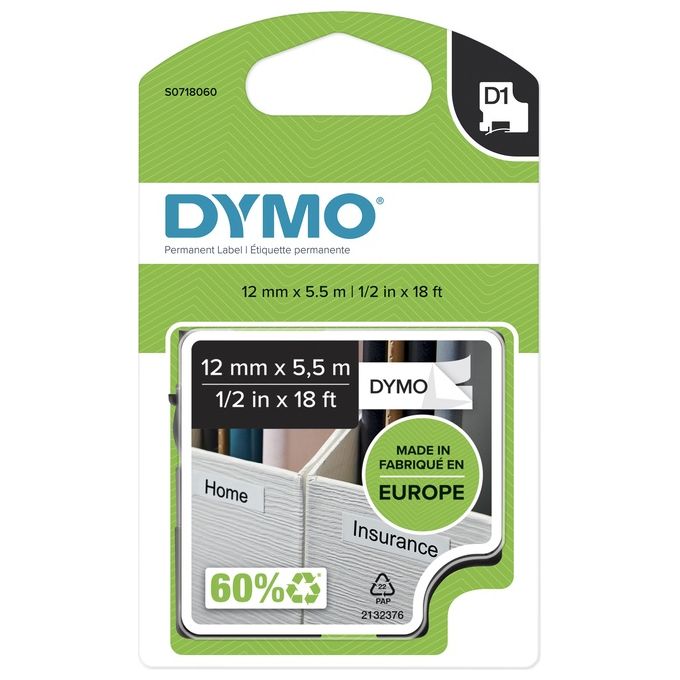 Dymo Nastro D1 12mmx5.5m Speciali