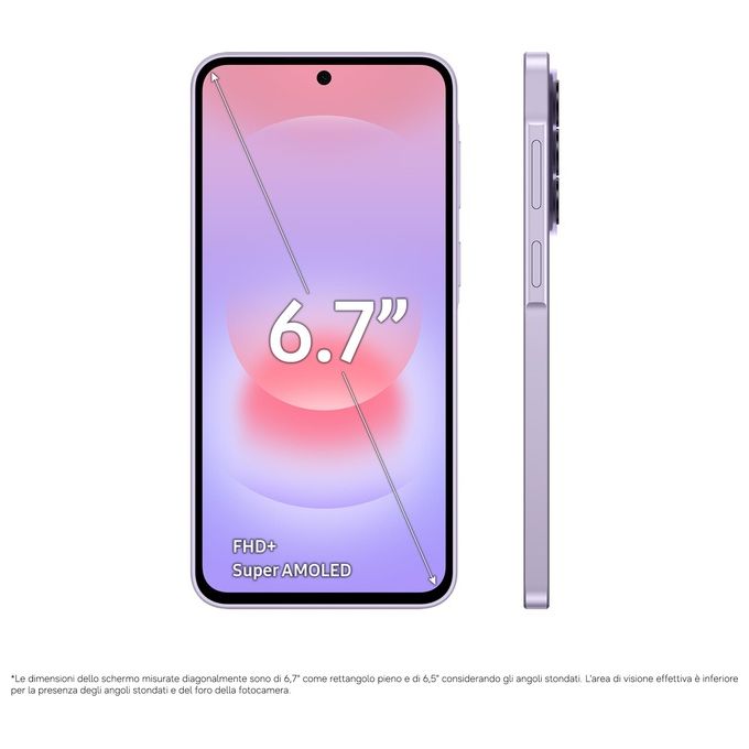 Samsung SM-A376B Galaxy A37 5G Smartphone 8 GB RAM 256 GB Display 6.7'' Super AMOLED 50 MP 5000 mAh colore Grigio Verde