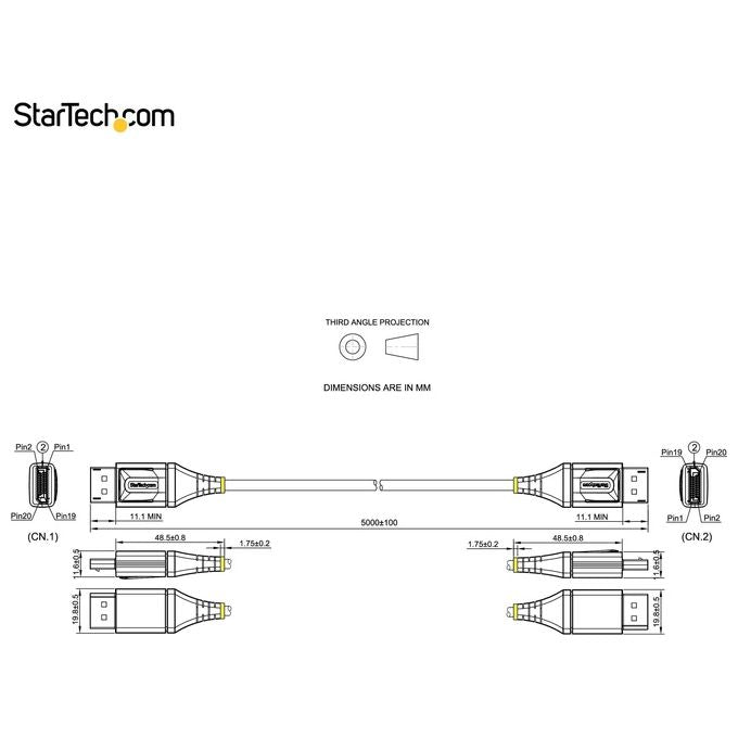 StarTech.com Cavo DisplayPort 1.4 Certificato Vesa da 5mt 8K 60hz Hdr10