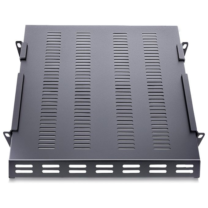 StarTech Ripiano per montaggio a rack regolabile con fessure 1U - Robusto ripiano per armadio server rack fisso - 113 kg