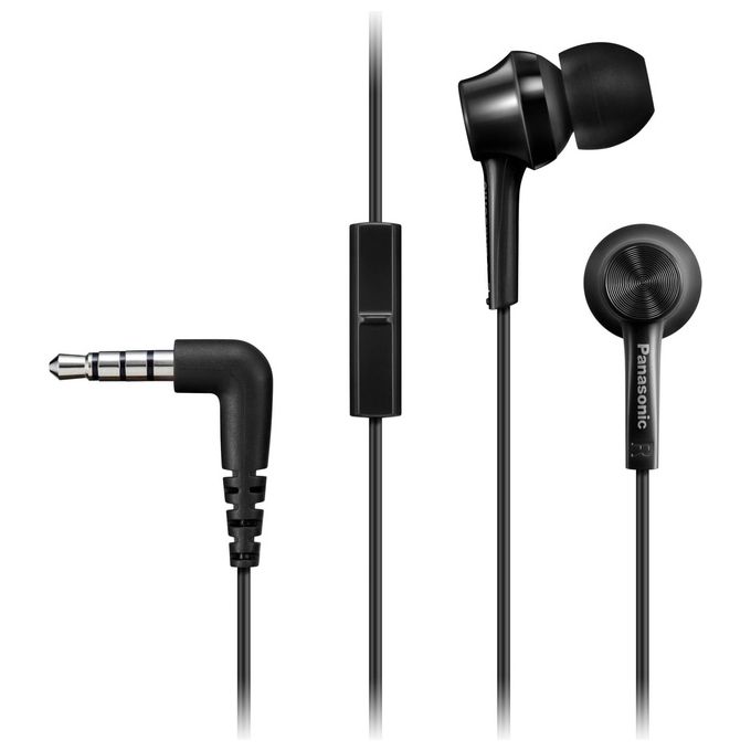 Panasonic RP-TCM115E-K Auricolare In-Ear con Microfono Cablato Jack 3.5mm 109 dB 1.2 m colore Nero