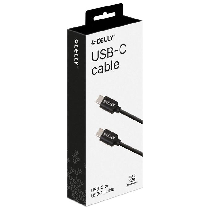 Celly USBCUSBCBK Cavo USB-C a USB-C Power Delivery 60W 1 m colore Nero