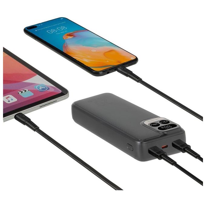 RivaCase VA2521 RivaPower Powerbank 20000 mAh con Display LCD 20W PD QC 3.0 colore Nero