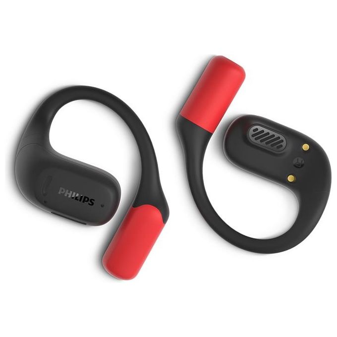 Philips TAA6709BK-00 Serie 6000 Auricolari Sport True Wireless Bluetooth 5.3 IP55 28h custodia ricarica colore Nero Rosso