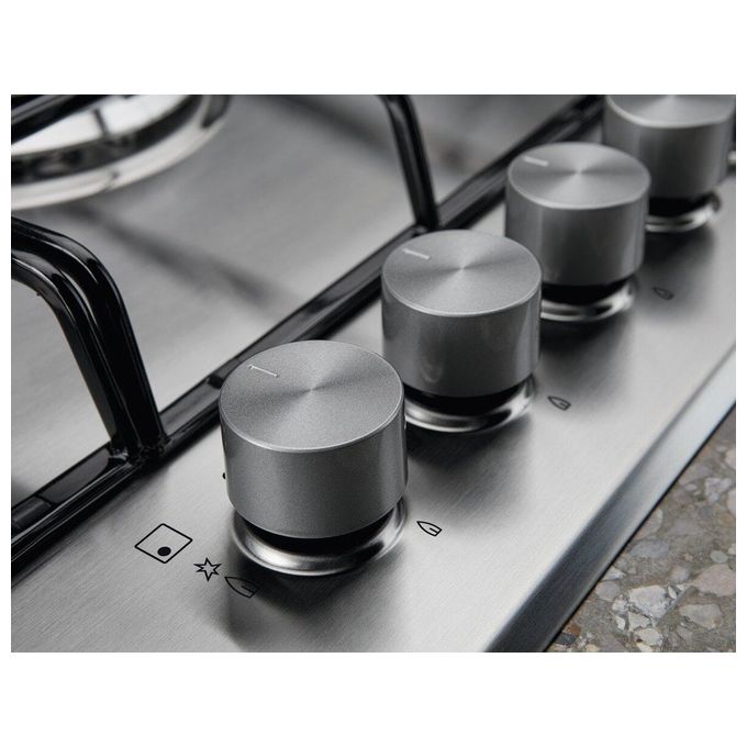 Electrolux EGS7534X Slim Line Piano cottura Gas 75 cm 5 fuochi Accensione Manopola colore Inox