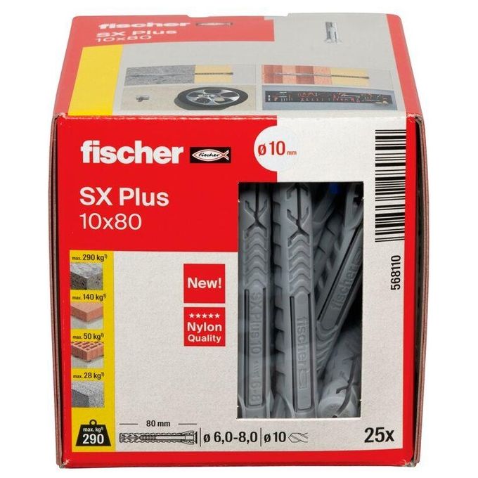 Fischer Tasselli SX Plus 10x80 25 Pezzi
