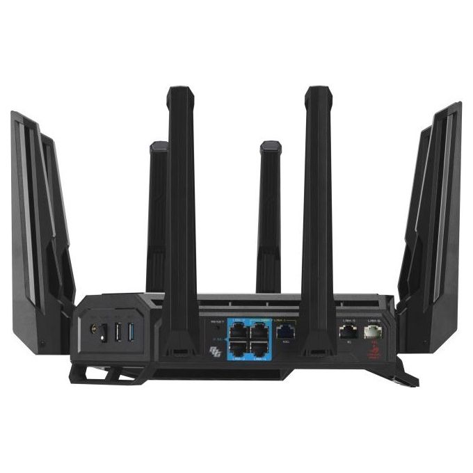 Asus GT-BE98 ROG Rapture Router WiFi 7 Quad Band 320 MHz 4096-QAM Doppia porta 10G AiMesh colore Nero