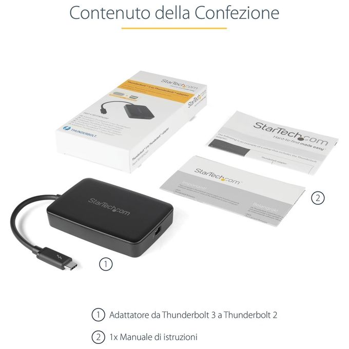 Startech adattatore thunderbolt 3 a thunderbolt - m-f - nero