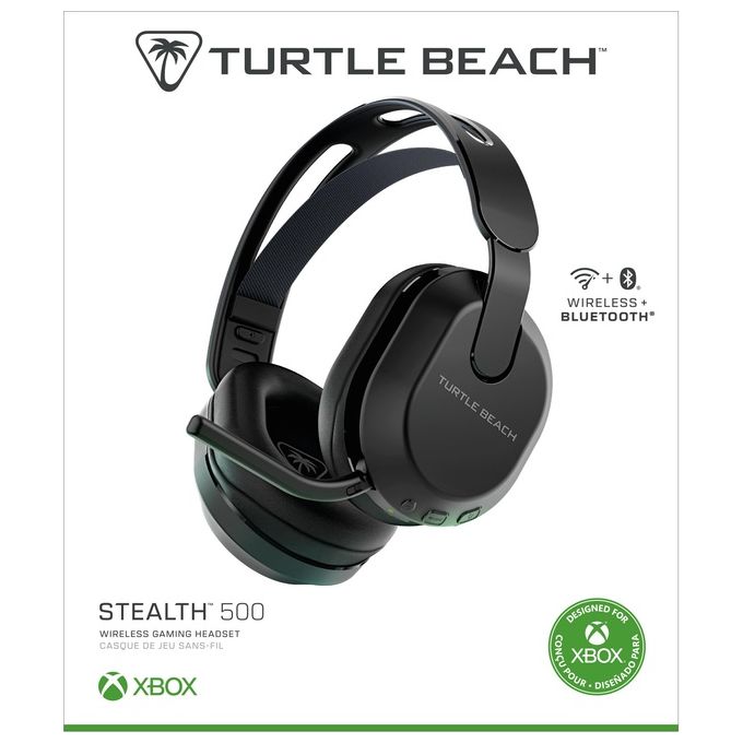 Turtle Beach TBS-2103-05 Stealth 500 Cuffie da gioco wireless con connessione 2.4 GHz e Bluetooth 5.2 per Xbox Series X-S Xbox One e PC batteria 40 ore colore Nero