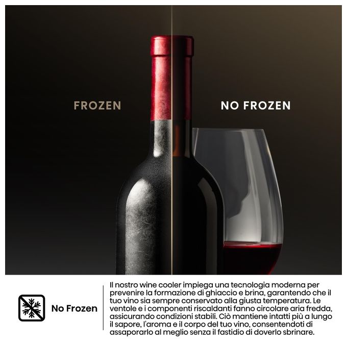 Hisense RW3N230GELF Cantinetta Vino 108 Bottiglie 239 L Classe F 38 dB Zona Temperatura 5-20 °C Wi-Fi LED colore Nero