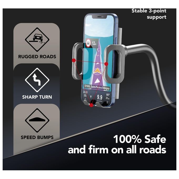 Cellular Line Hug Flexi XL Universal Supporto smartphone da auto con fissaggio a ventosa