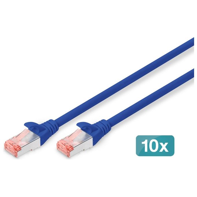 Digitus DK-1644-030-B-10 Cavo patch CAT 6 S-FTP 3 m 10 pezzi colore Blu