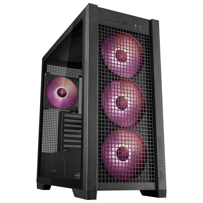 ASUS 90DC00I0-B19000 TUF GAMING GT302 TG ARGB Case Mid Tower Supporto E-ATX 4 Ventole ARGB Preinstallate 140 mm Vetro Temperato colore Nero