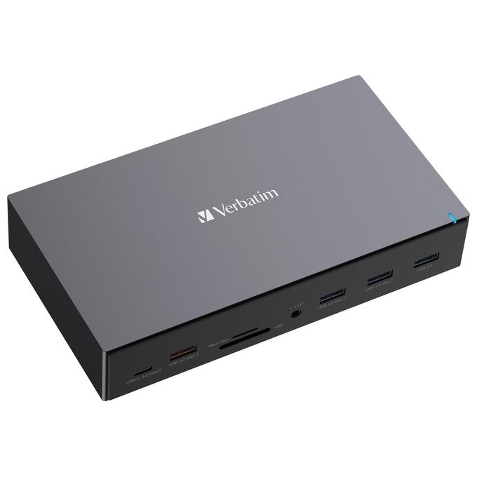 Verbatim 32172 CDS-17 Stazione di Docking USB-C 17 Porte HDMI 8K USB 10 Gbit-s RJ45 Gigabit SD microSD Alimentazione 100W colore Nero Grigio
