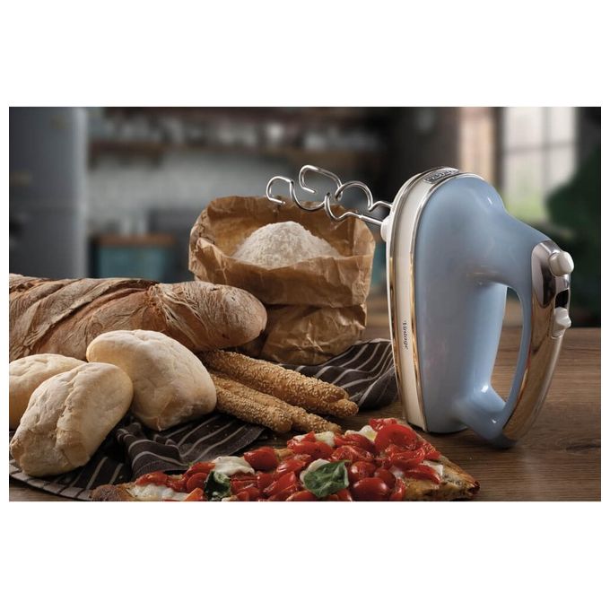 Ariete AR4805 Vintage Sbattitore Elettrico 450W 5 Velocita' Turbo 2 Fruste Acciaio Inox colore Celeste