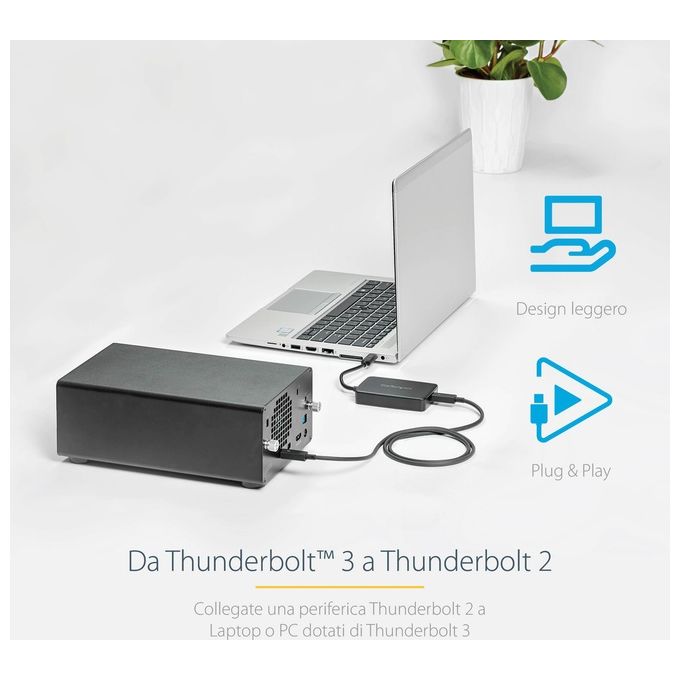 Startech adattatore thunderbolt 3 a thunderbolt - m-f - nero