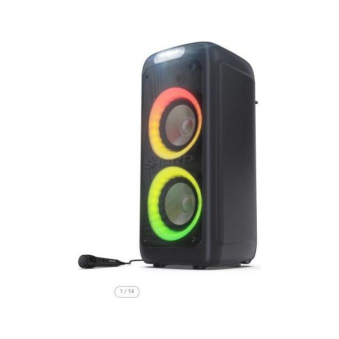 Sharp PS-949 XParty Street Beat Altoparlante Portatile 2.1 Canali 132 W PMPO Bluetooth 5.0 Luci LED RGB colore Nero