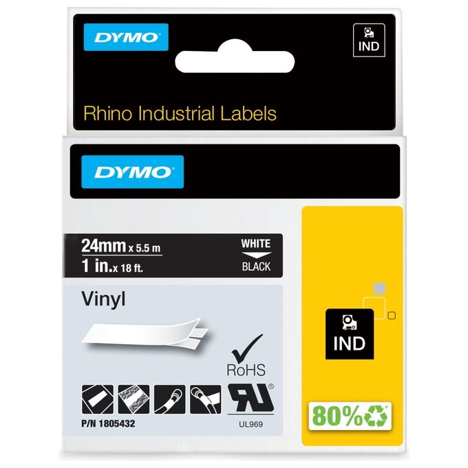 Dymo Nastro 24mmx 5 5m Vinile Bi Ne
