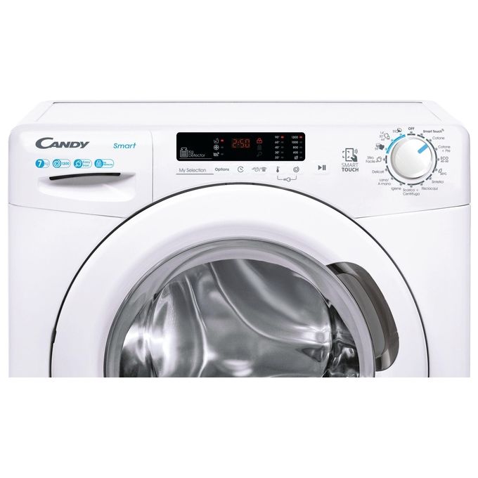 Candy Smart CSS4372DW4111 Lavatrice Caricamento Frontale Slim 7Kg 1300 Giri-min Bianco
