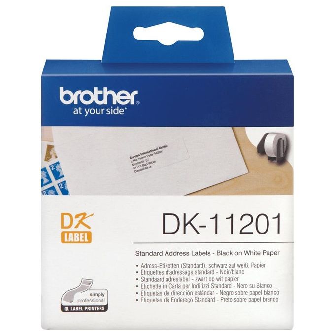 Brother 400 Etichette In Carta Nero Su Bianco 29 Mm X 90 Mm