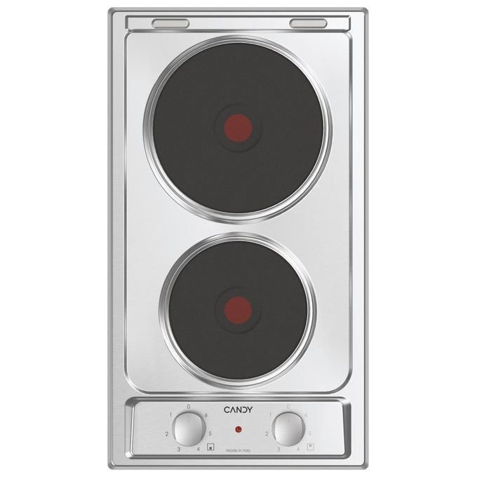 Candy CE32XK Domino Piano cottura da incasso Elettrico 30 cm 2 zone 3500 W controllo a Manopola colore Inox