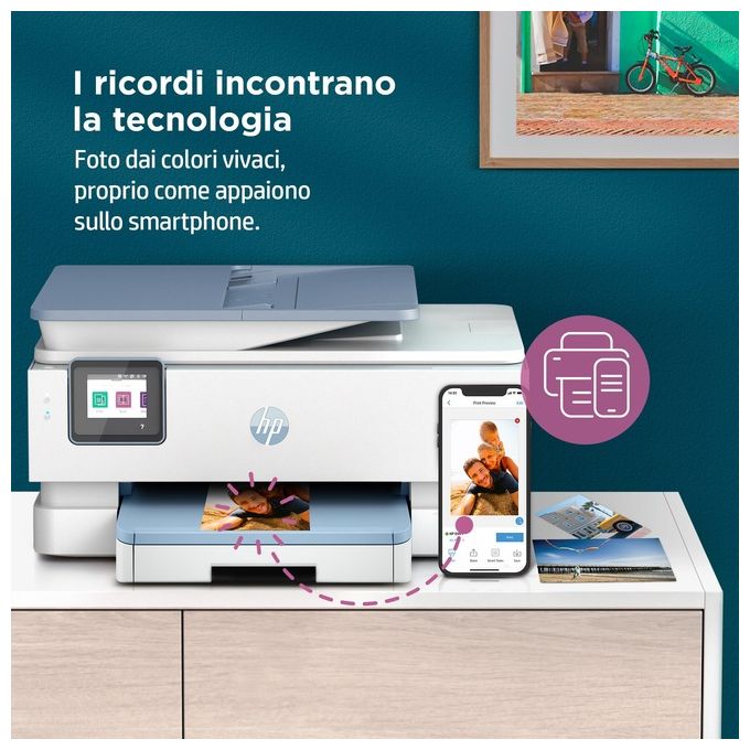 HP 2H2P6B ENVY Inspire 7921e Stampante Multifunzione Inkjet A4 15 ppm Wi-Fi Fronte Retro ADF 35 fogli colore Bianco