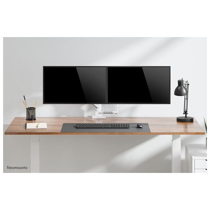Neomounts 14793746000 DS75-450BL2 Supporto da Tavolo per 2 Schermi fino a 32'' 8 Kg ciascuno Regolabile in Altezza Rotazione e Inclinazione colore Nero