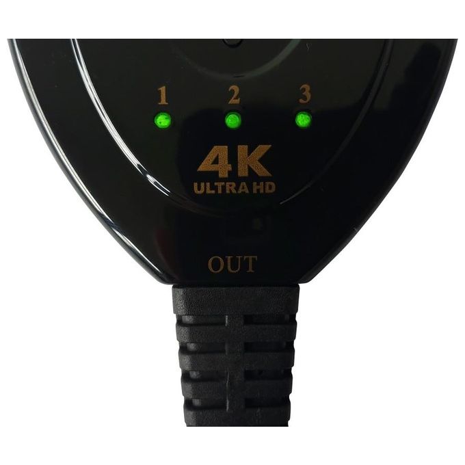Techly 360042 Switch Hdmi 3x1 Pigtail 4K Nero