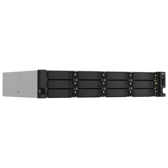 QNAP TS-1264U-RP-8G TS-1264U-RP NAS 12 bay Intel Celeron 8 GB DDR4 2U 2 porte 2.5GbE HDMI 4K slot PCIe colore Alluminio Nero