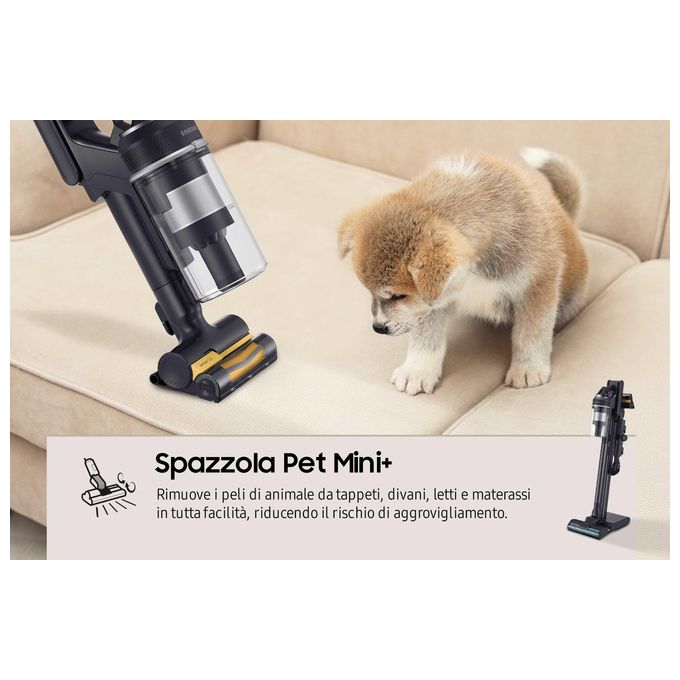 Samsung VS20C955CTK Jet 95 Aspirapolvere a Bastone Senza Sacco Multiciclonico 0,8 L 210W 120 min 86 dB colore Nero