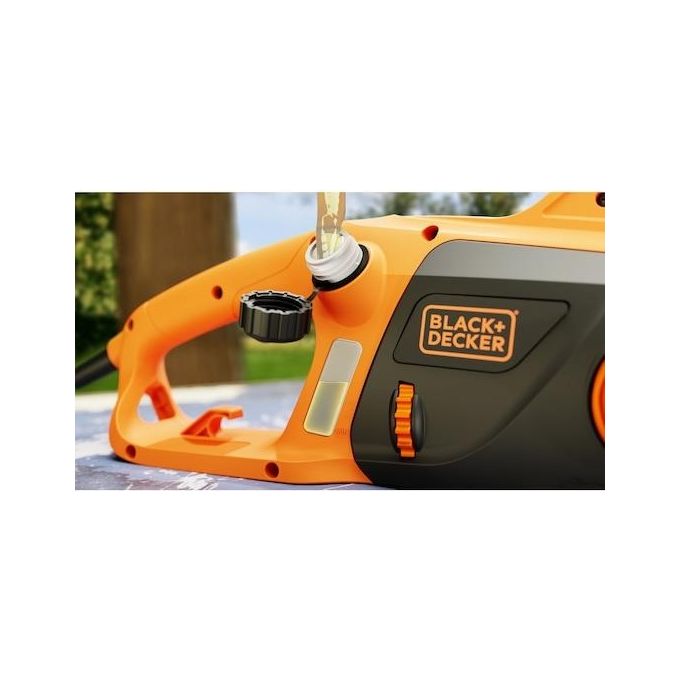 Black+decker BECS2040-QS Motosega Elettrica 2000W barra 40 cm lubrificazione automatica freno catena colore Arancione