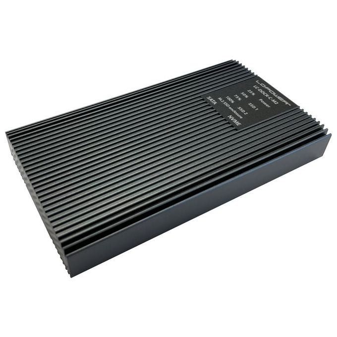 LC-Power LC-DOCK-C-M2 Stazione di Docking USB 3.2 per SSD M.2 NVMe e SATA 10 Gbps colore Grigio antracite