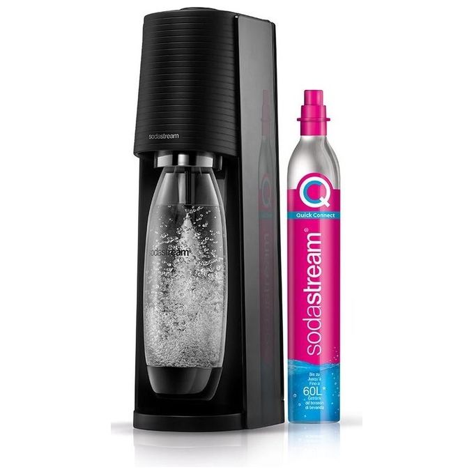SodaStream 1012811411 Terra Gasatore d'acqua con Bottiglia 1 L e Cilindro CO2 60 L colore Nero