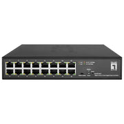 LevelOne GES-2216 Hilbert Switch di Rete Smart Lite 16 Porte Gigabit Ethernet 10-100-1000 Gestito L2 32 Gbps colore Nero