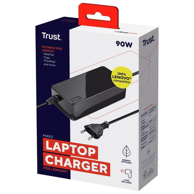 Trust Maxo Caricabatteria per Laptop da 90W a Marca Lenovo
