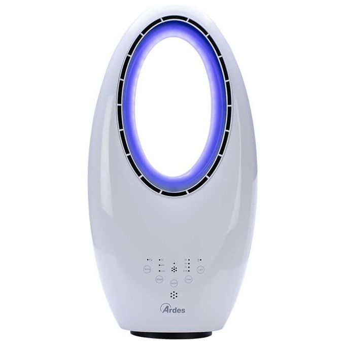 Ardes AR5BL1B Muna Ventilatore Bladeless 3 velocita' 60W 57dB Telecomando Touch Luce LED Oscillazione colore Bianco