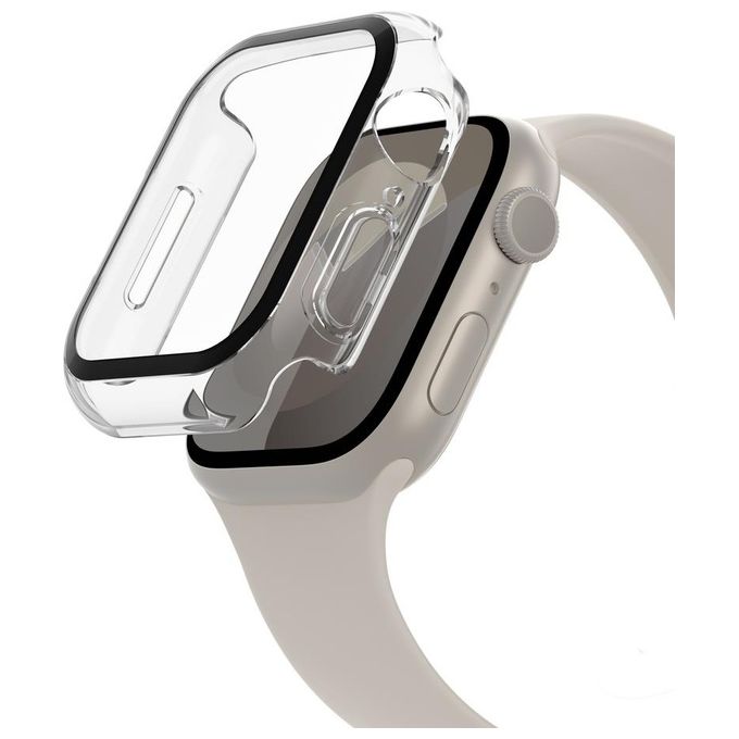 Belkin OVG003ZZCL TemperedCurve Proteggi Schermo Curvo Bumper 2 in 1 Apple Watch Series 4 5 6 7 8 9 SE 40 41mm colore Trasparente