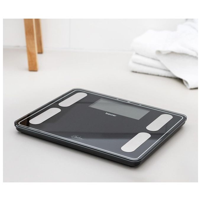 Beurer BF410 Signature Line Bilancia Pesapersone Diagnostica XXL 200 Kg 10 utenti BMI Massa Grassa colore Bianco