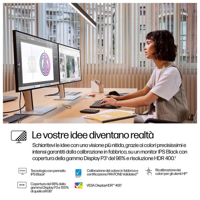 HP 8J9E6UT#ABB Serie 7 Pro Monitor 27'' QHD Thunderbolt 4 2 porte 100 W USB-C 15 cm altezza regolabile colore Nero