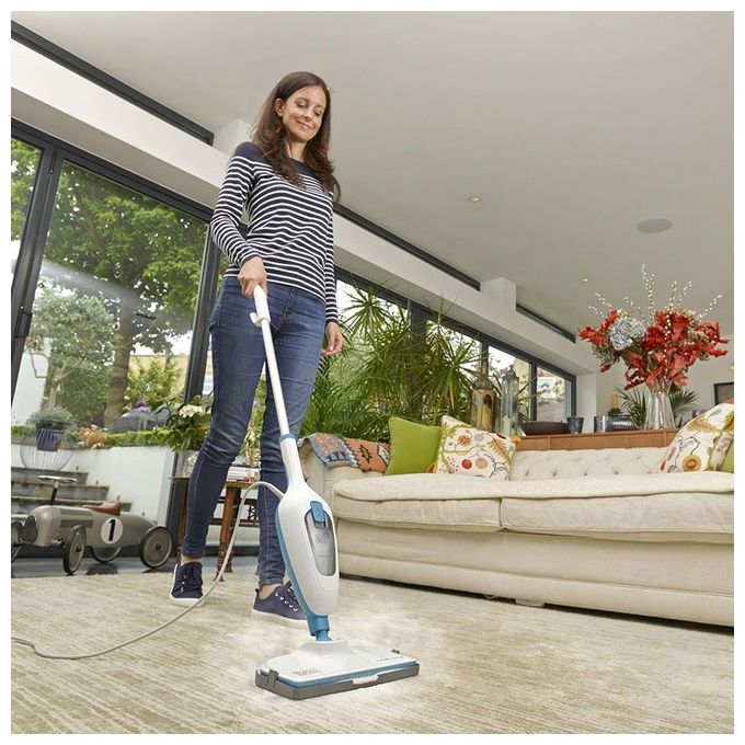 Black and Decker FSMH13E5 Lavapavimenti a Vapore Steam Mop 5 in 1 1300 W 380 ml colore Bianco Blu