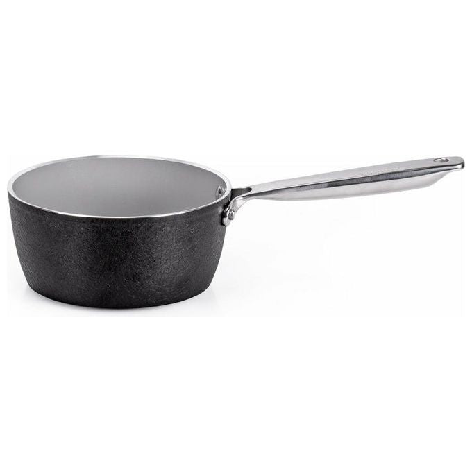 Alluflon Moneta Casseruola Armonia Finegres Manico Lungo 16cm Nero