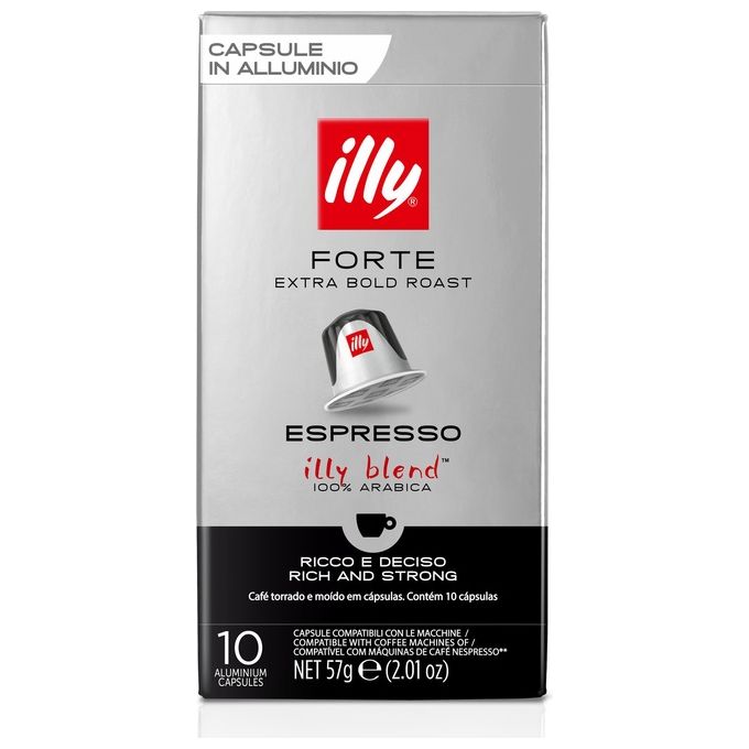 Illy Capsule Espresso Forte Compatibili con Nespresso 10 Pezzi